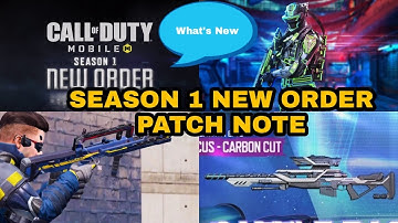 SEASON 1: NEW ORDER PATCH NOTE With Audio COD MOBILE