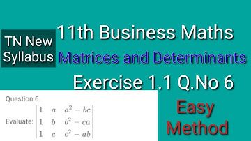 11th business maths Matrix and determinants exercise 1.1 Q. No 6