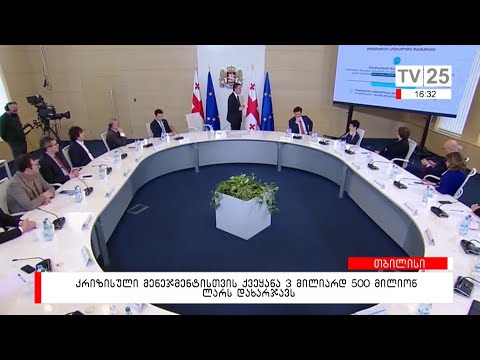 კრიზისული მენეჯმენტისთვის ქვეყანა 3 მილიარდ 500 მილიონ ლარს დახარჯავს