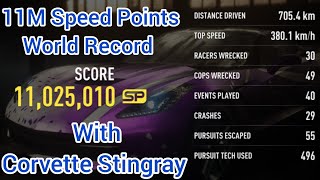 NFS Rivals World Record 11 Million Speed Points legit single run with Corvette Stingray!!!(outdated)