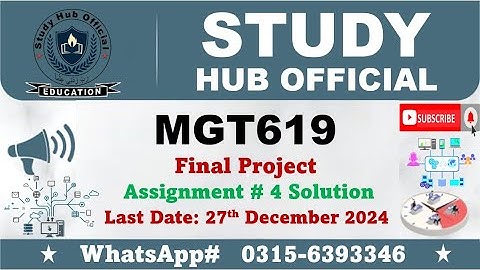 MGT619 Final Project Assignment 4 solution 2024 mgt619 #mgt619 #vu #virtualuniversity #project