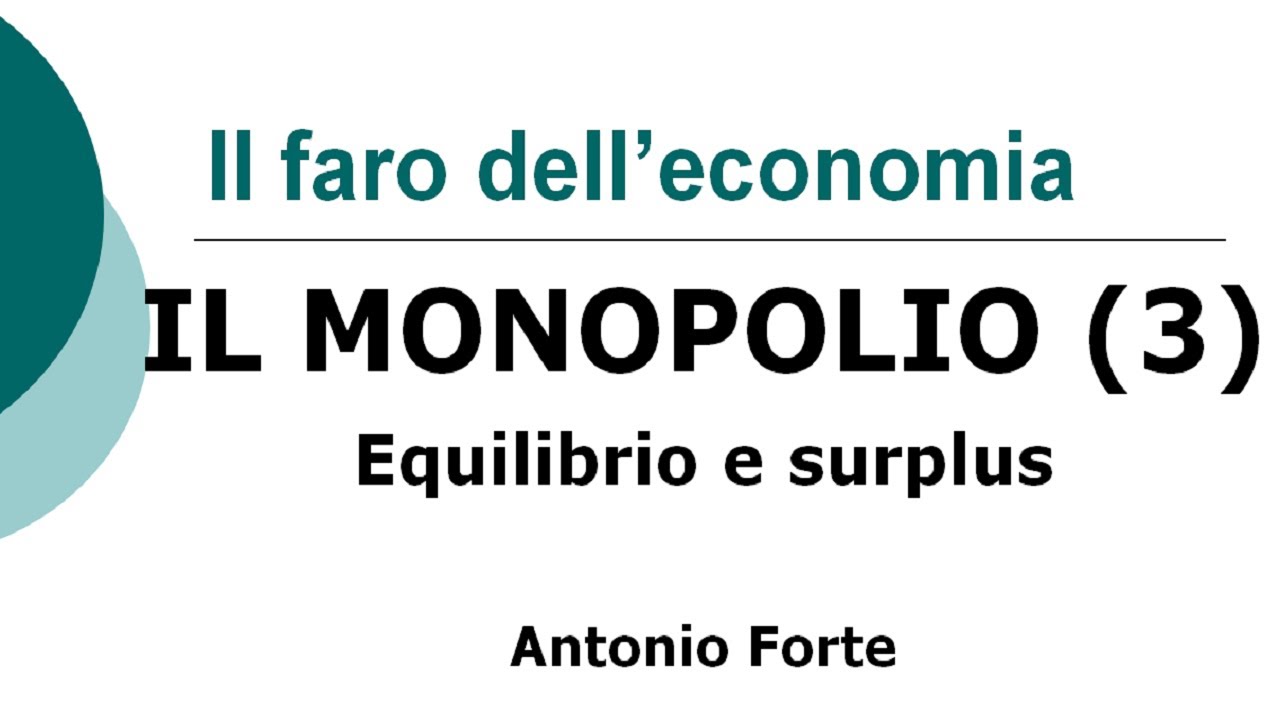 Lezione: il Monopolio (3), equilibrio e surplus di produttore e consumatore!
