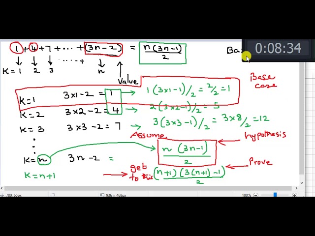 Proof Induction Problem 1 Plus 4 Plus 7 3n 2 Equal To N Times 3n Minus 2 Over 2 Youtube