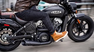 Indian Scout 2-INTO-1 Combat Shorty  with Quite Baffle Version 1, Motorcycle Aftermarket Exhaust