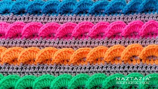 How to Crochet 3D Wavy Shell Stitch Pattern DIY Tutorial for Blankets and Scarves by naztazia 68,323 views 5 months ago 6 minutes, 58 seconds