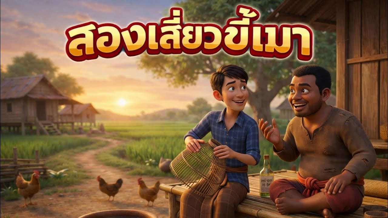 นิทานเรื่อง 🌅สองเสี่ยวขี้เมา#นิทาน#นิทานก่อนนอน#นิยายเสียง