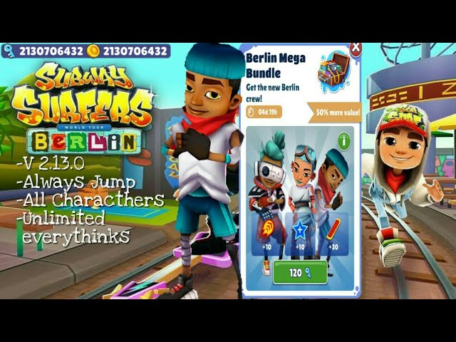 Subway surfers v 2.13.3 mod apk Berlin All characthers 