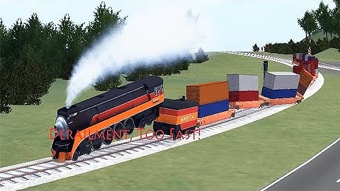 Train Sim - Southern Pacific 4449 Double Stack In Airport Got Derailment Because Too Fast