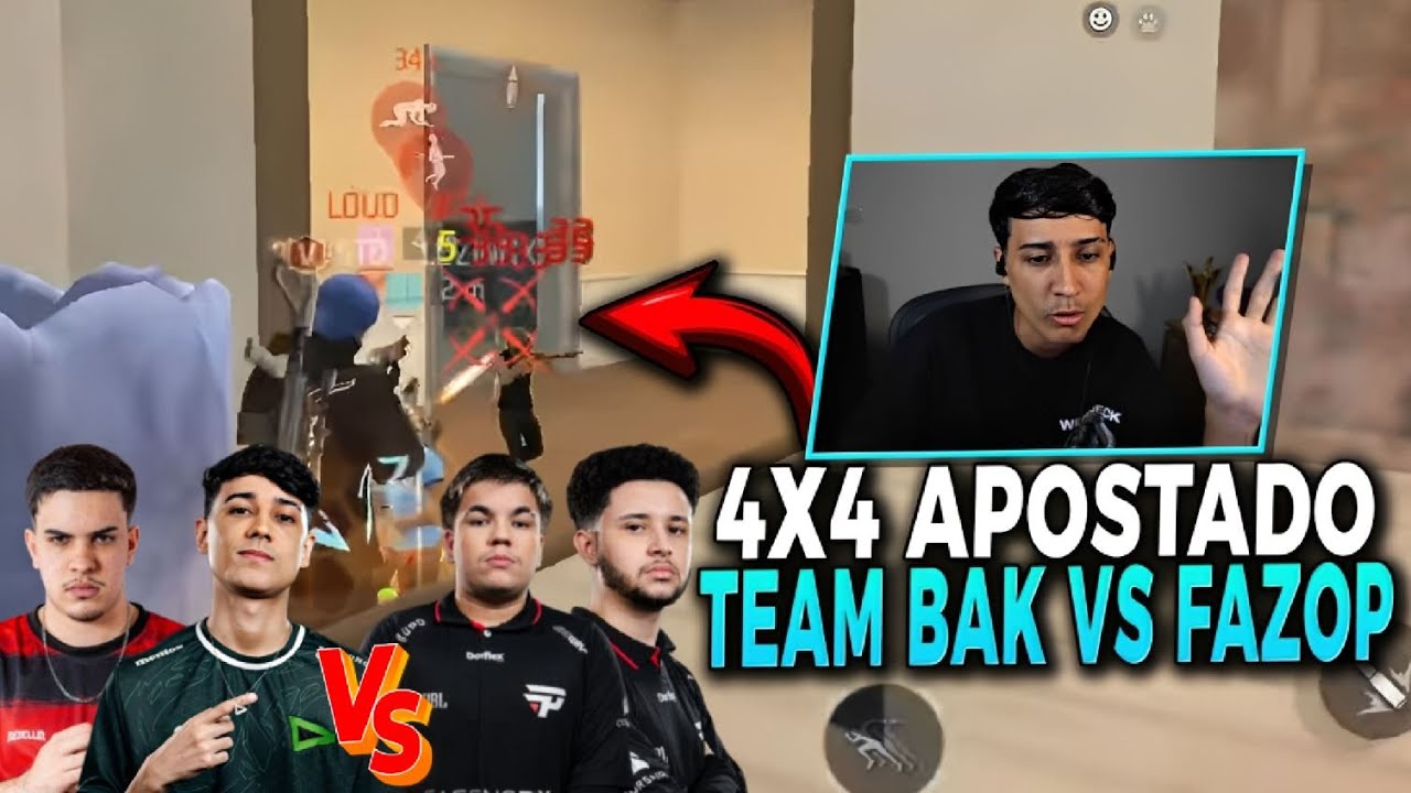 TIME DO BAK VS FAZOP EM UM 4X4 APOSTADO DECIDIDO NO ULTIMO ROUND ! CLIPS FF
