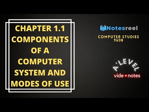 Chapter 1 Components Of a Computer System and Modes of Use | A Level Notes Computer Studies 9608