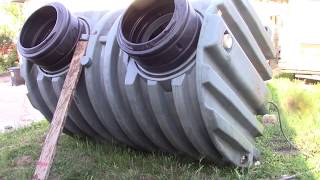 Septic tank repair - buried w/o water & cut in tank. polyethylene