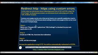 103 Redirect http to https in iis using custom errors Part 103