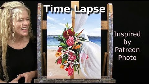 Learn How to Draw and Paint BEACH BOUQUET with Acrylics- Time Lapse-Easy Fun Beginner Art Tutorial