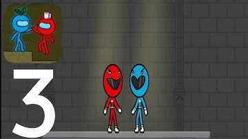 Red and Blue Stickman : Animation Parkour Gameplay Walkingthrough Part-3 (Android,iOS)