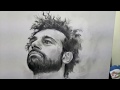 Lukisan pencil m salah 鉛筆画リバプール選手