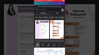 Cara Mudah Belajar Buat CV di Canva - Singkat #cellphone #mobilephone