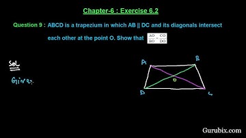 Ex 6.2 : Q.9 : ABCD is a trapezium in which AB || DC and its... Ch 6 | Math for Class X CBSE