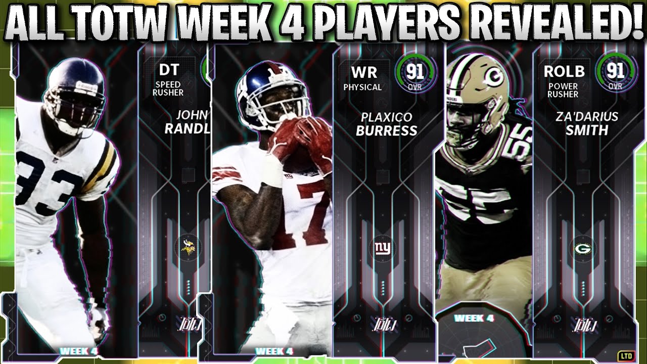 ALL TOTW WEEK 4 PLAYERS REVEALED! PLAXICO, RANDLE, LTD ZA'DARIUS, AND MORE | MADDEN 23 ULTIMATE TEAM