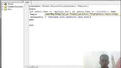 Cara membuat login pada delphi 7