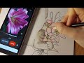 Color with Me Lily Flowers with Colored Pencils Using Hatching Technique