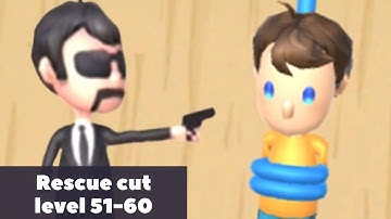 Rescue Cut - Rope Puzzle level 51-60 | WalkThrough | Gameplay