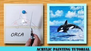 Acrylic painting | Orca Whale | Painting Tutorial for beginners