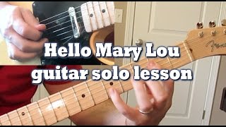 Hello Mary Lou guitar solo lesson by Tom Conlon chords