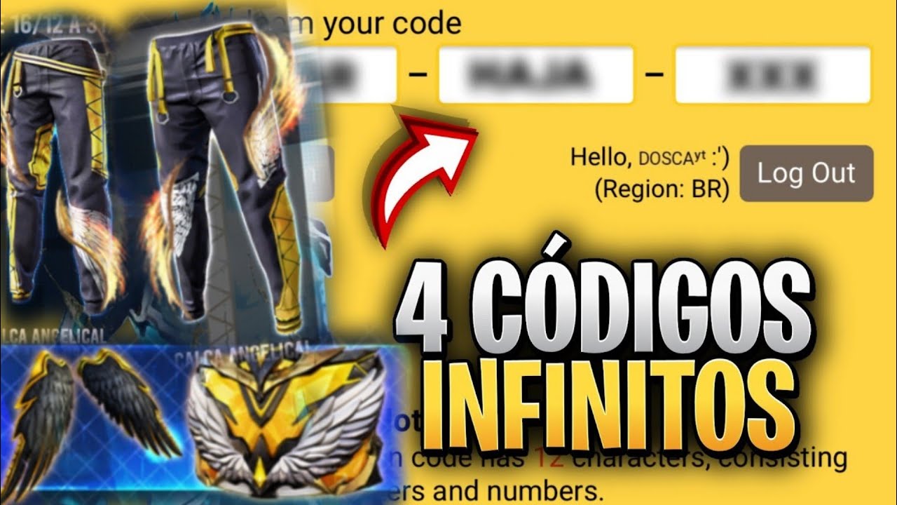 CODIGUIN FF: código Free Fire com a Calça Angelical Dourada (Amarela); veja  como ganhar