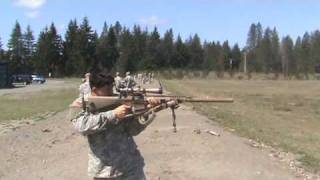 army sniper -shooting M110 standing