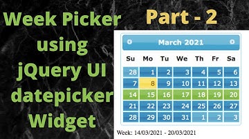 jQuery UI Week Picker: Develop A Week Picker using jQuery UI