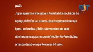 Mots De Remerciement Du Ministre Marcelle Ibinga Épse Itsitsa