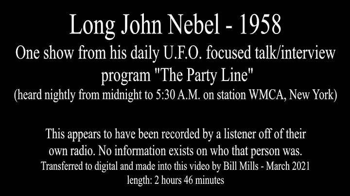 Long John Nebel "The Party Line" radio show 1958