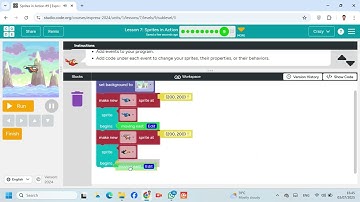 Lesson 7 Sprites in Action 9c In Flight Events  Express Course  code org  #Coding #Gmaing #Website