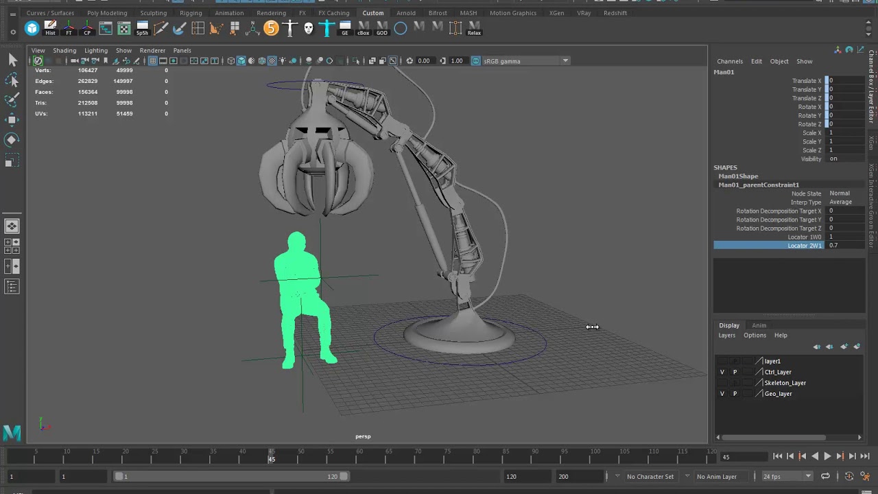 Robo Arm 14 animation - How to pick up an old man - YouTube