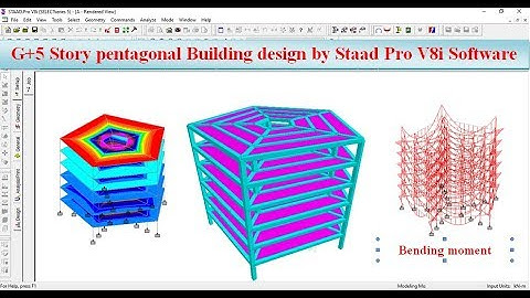 G+5 story pentagonal building design by Staad Pro V8i Software