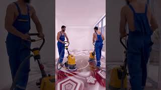 Galaxy Epoxy Floor with Hidden Spiral Aquarium Transformation! #interiordesign #aquarium #shorts