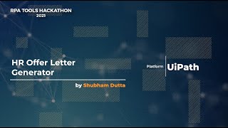 RPATOOLS008- HR Offer Letter Generator| Shubham Dutta