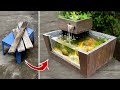 Recycle Wood and Table into an Amazing Waterfall Aquarium - Creative and Spontaneous