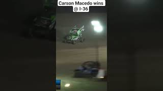 1st career I-36 win for Carson Macedo #automobile #worldofoutlaws #sprintcarracing #dirttrackracing