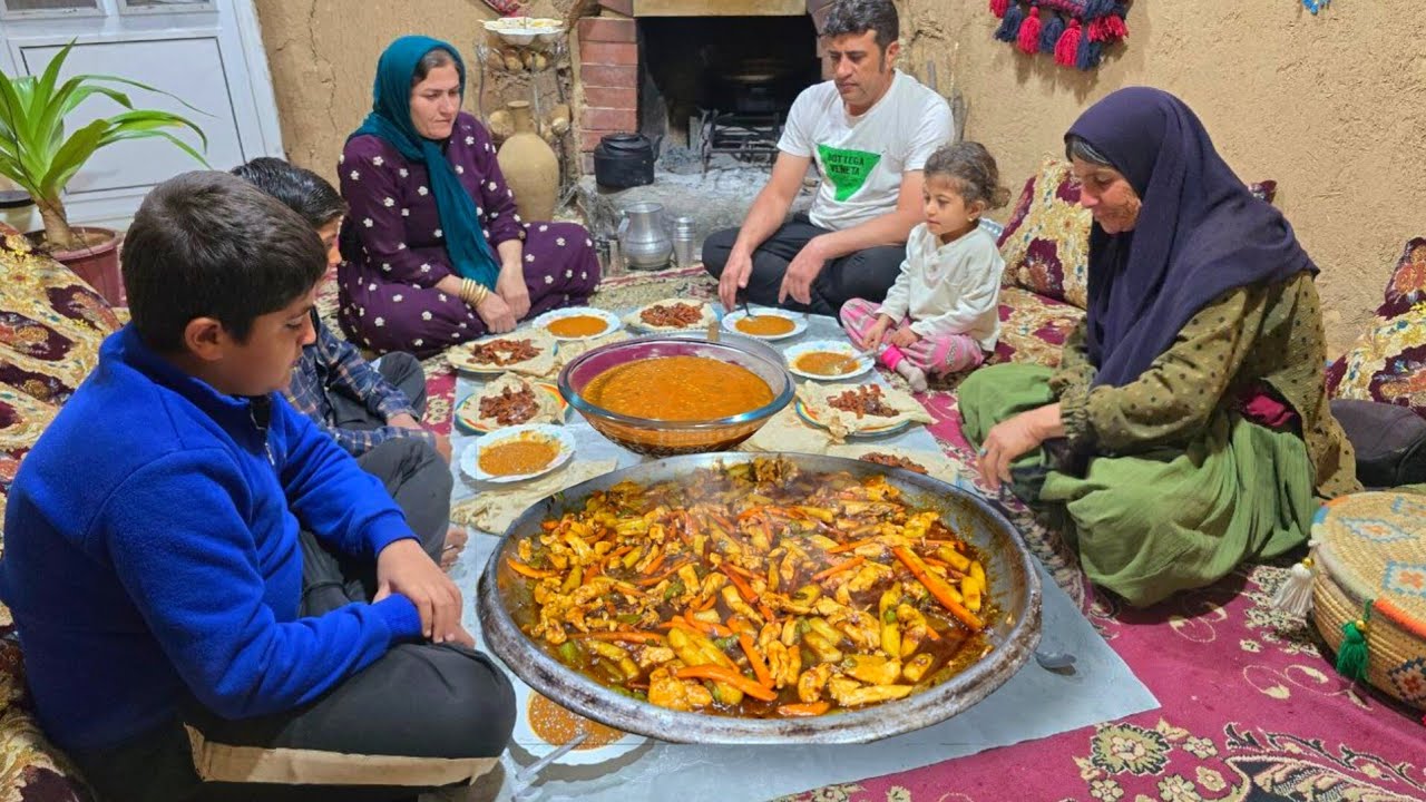 Delicious Winter Food & Pure Life of People Living in Villages of Iran