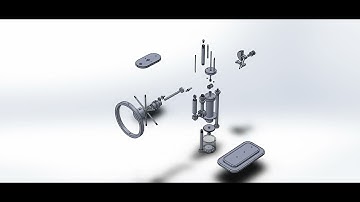 Stirling hot air engine SOLIDWORK Exploded view video #letsmakeitcad #SolidWorks