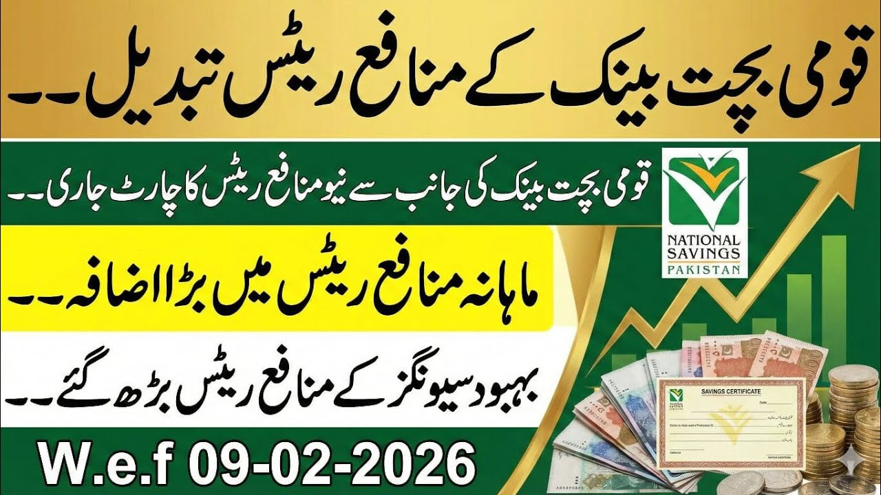 National Savings Revised Profit Rates || w.e.f 09-02-2026|| National Saving Latest Updates 