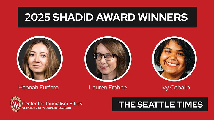 2025 winners accept the Anthony Shadid Award for Journalism Ethics