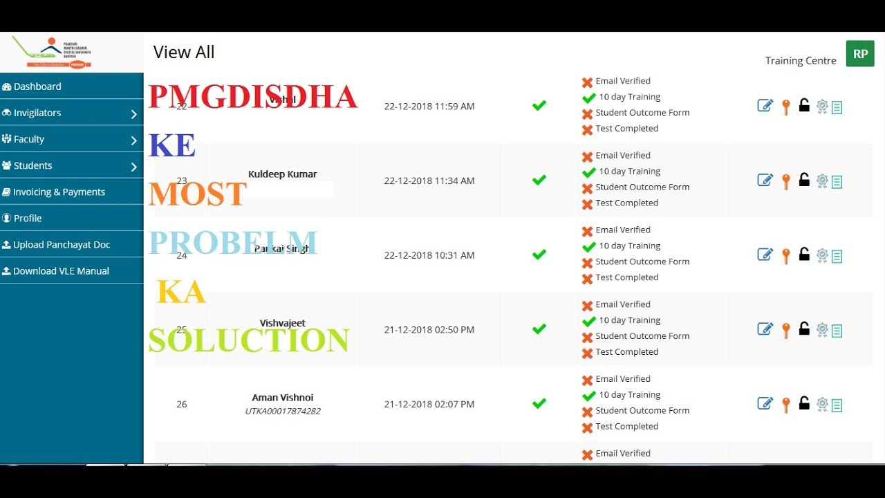 PMGDISHA EMAIL VERIFY 2019 UPDATE