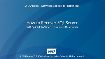 WD Arkeia: How to Recover SQL Server