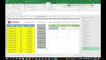 Dynamic Drop Down Lists with Power Query that Auto Sort & Update from Unsorted data with Duplicates