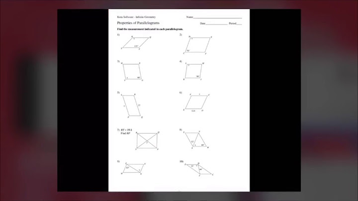 Kuta software properties of parallelograms answer key