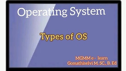 Types of Operating System... tamil