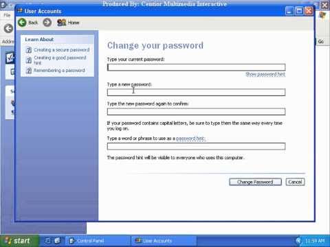 Windows XP 6-6 更改用户帐号密码
