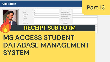 How To Create MS Access Students Database Management System For School - Part 13 - Receipt Sub Form